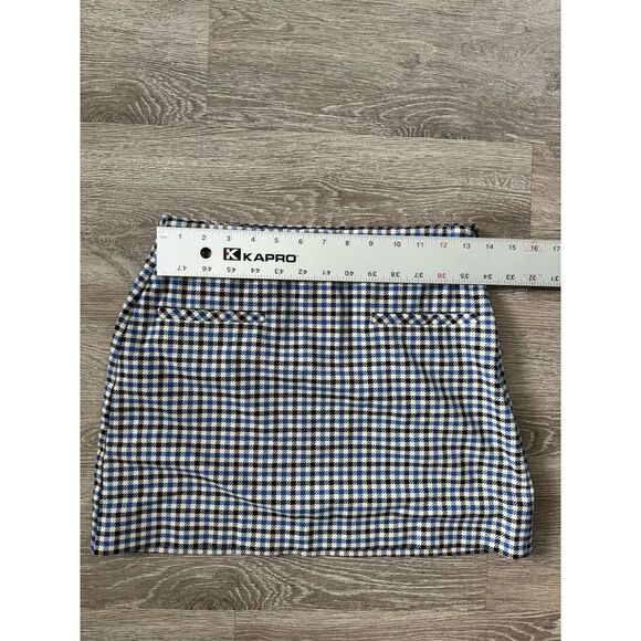 Zara EUC High Waist Houndstooth Mini Skirt Size S Pockets - Picture 2 of 4